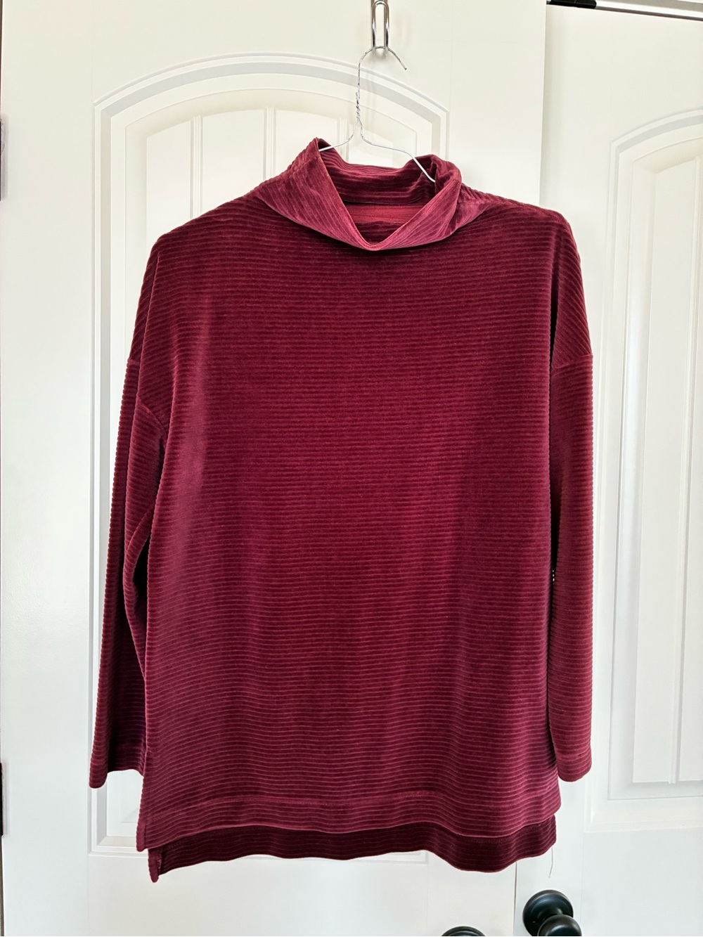 a new day Women's Ribbed Funnel Neck Sweater - Burgundy